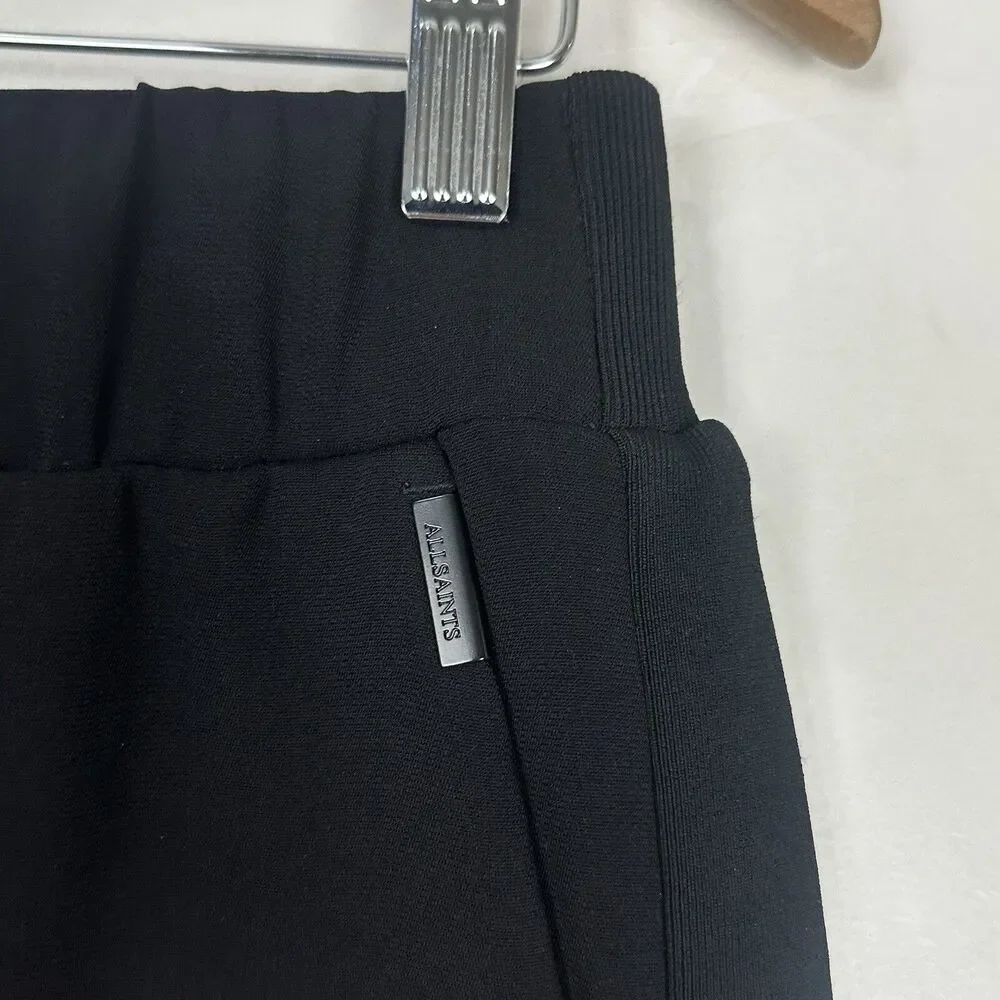 ALLSAINTS Tia Jogger Trousers High Rise Black Tailored Chic Minimalist Edgy Luxe